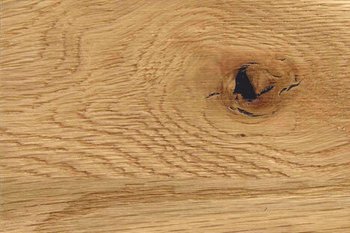 Wildeiche hell lackiert, massiv mit Harzeinlage, 25 mm